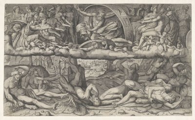 Tanrılar ve Devler Savaşı La lotta fra dei e devasa by Giulio Bonasone (attributed to)