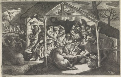 Çobanların hayranlığı by Giulio Bonasone