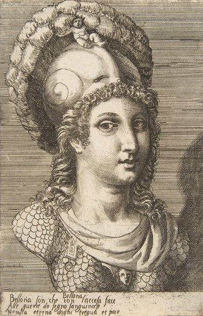 Bellona büstü, yak. 1531-76. by Giulio Bonasone