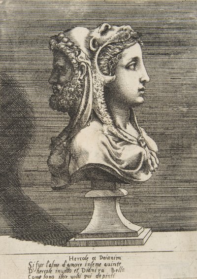 Herkül ve Dejanira büstü, yak. 1531-76. by Giulio Bonasone