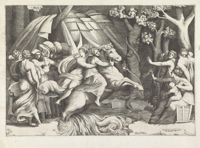 Cloelia Tiber'i geçiyor by Giulio Bonasone