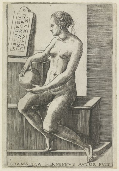 Dilbilgisi Dilbilgisi hermippus yazar fuit (nesne üzerindeki başlık) Yedi Liberal Sanatlar (dizi başlığı) by Giulio Bonasone