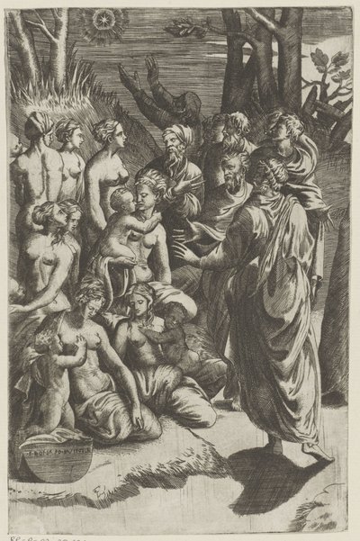 Yıldızın altında rakamlar grubu by Giulio Bonasone