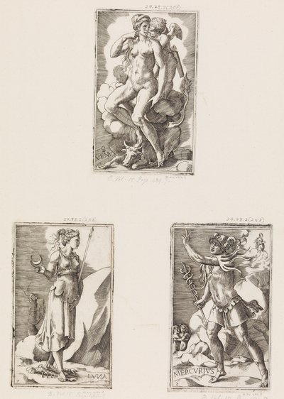 Merkür, Gezegenlerden, levha 6, 1530-70. by Giulio Bonasone