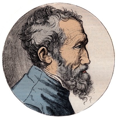 Michelangelo Buonarroti İtalyan heykeltıraş portresi - Michelangelo Buonarroti dit Michel Ange portresi by Giulio Bonasone