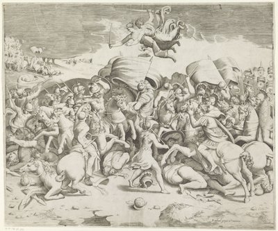 Milvian Köprüsü Savaşı by Giulio Bonasone