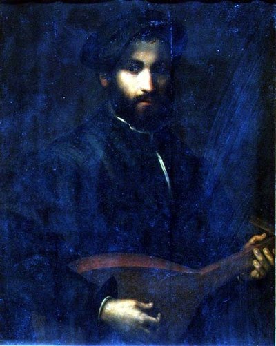 Gitar Çalan (panel) by Giulio Campi