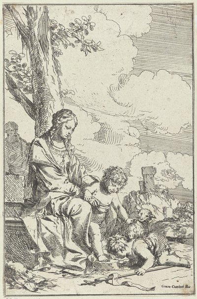 Genç Vaftizci Yahya ile Kutsal Aile by Giulio Carpioni (I)