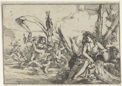 su Su sürahisi ve tritonlu Naiade Dört Element (dizi adı) by Giulio Carpioni (I)