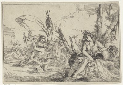 su Su sürahisi ve tritonlu Naiade Dört Element (dizi adı) by Giulio Carpioni (I)
