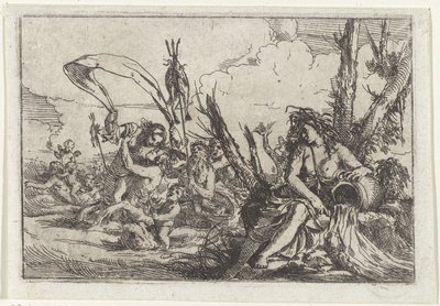 su Su sürahisi ve tritonlu Naiade Dört Element (dizi adı) by Giulio Carpioni (I)