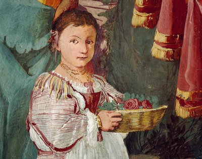 Nymph Amaryllis öpücük yarışmasının galibi oldu, fresk Giulio Carpioni, pastoral oyunundan esinlenen Sadık Çoban, Giovanni Battista Guarini (1538-1612), Villa Caldogno (UNESCO Dünya Mirası Listesi) by Giulio Carpioni