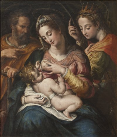 La Sainte Famille et Sainte Catherine - Saint Catherine ile Kutsal Aile, Procaccini, Giulio Cesare (1574-1625). Tuval üzerine yağlıboya. Boyut: 77x67cm. Ulusal Müze Stockholm by Giulio Cesare Procaccini
