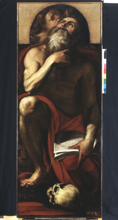 Bir melek ile Aziz Jerome by Giulio Cesare Procaccini