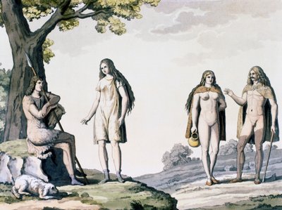 Antik Alman kostümleri, Giulio Ferrario'nun (1767-1847) Antik ve Modern Kostümlerinden gravür by Giulio Ferrario