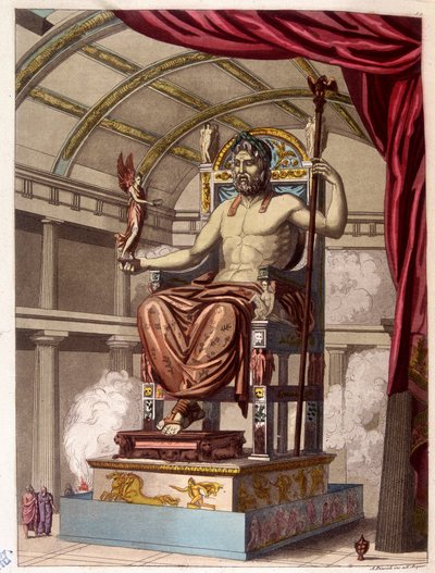 Jüpiter Heykeli (Zeus) - Ferrario tarafından “” Eski ve modern kostüm”de, ed. Milano by Giulio Ferrario