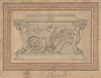 Gonzaga Kartalı ile bir Tabut için Tasarım, yaklaşık. 1527-46. by Giulio Romano