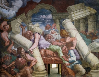 Asi devler binanın çökmesiyle devrildi by Giulio Romano