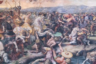 Milvian Köprüsü'ndeki Savaş, detay (fresk) by Giulio Romano
