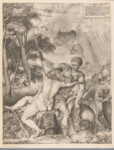 Venüs ve Adonis by Giulio Sanuto