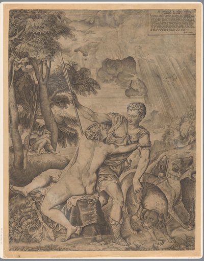 Venüs ve Adonis by Giulio Sanuto