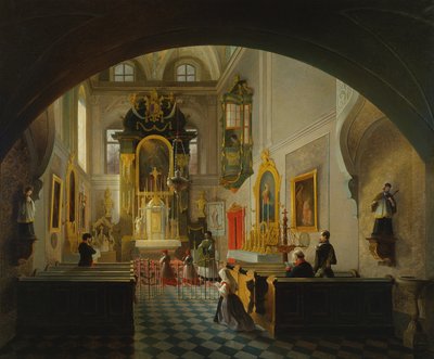 Bir şapelin içi (tablo) by Giuseppe Abbati