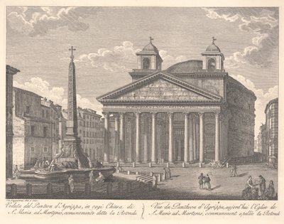 Agrippa Panteonunun görünümü (gravür) by Giuseppe Acquaroni