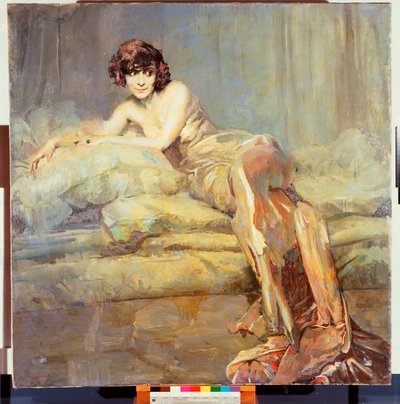 "gri kadın portresi" veya Maria Melato (Resim) by Giuseppe Amisani