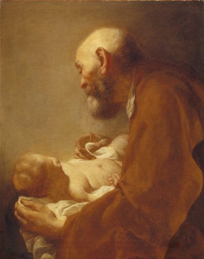 İsa Çocuğu ile Aziz Simon, 18. yüzyıl. by Giuseppe Angeli