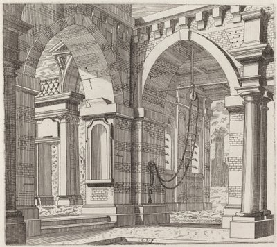 Kemerli Geçitlere Sahip Mimari Fantezi by Giuseppe Antonio Landi