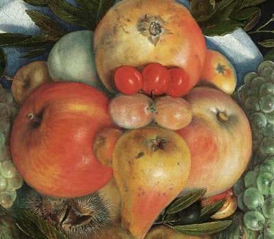 Meyveden oluşan bir adamın tersinir antropomorfik portresi by Giuseppe Arcimboldo