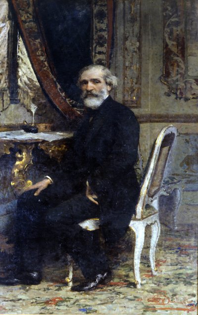 Giuseppe Verdi, İtalyan besteci (1813-1901) portresi. Barbaglia boyama. Grand Otel ve Milano by Giuseppe Barbaglia