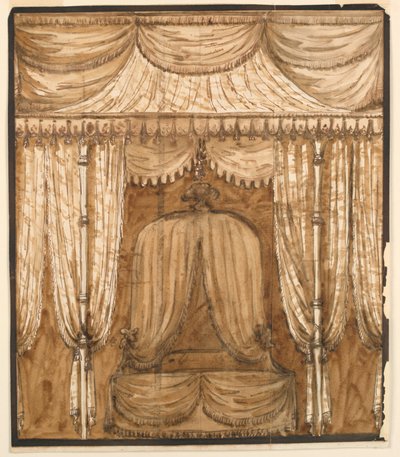 Çizim, Bir Yatak Oyuğunun Yüksekliği, yaklaşık 1790 by Giuseppe Barberi