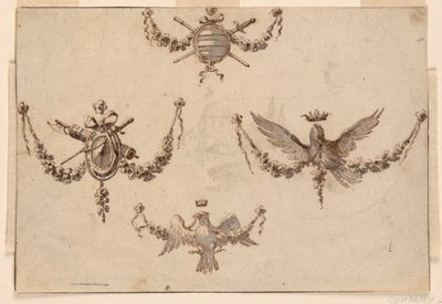 Dört Festoon için Tasarım by Giuseppe Bernardino Bison