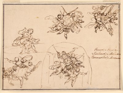 Duvar resimleri için eskizler: Sanat ve Bilim by Giuseppe Bernardino Bison