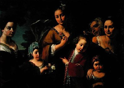 Aile portre grubu (tuval üzerine yağlı boya) by Giuseppe Bonito