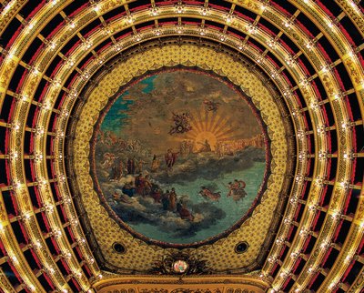 Giuseppe Cammarano (1766-1850), Teatro San Carlo (St Charles Kraliyet Tiyatrosu), Napoli, Campania, İtalya tarafından boyanmış tavan by Giuseppe Cammarano