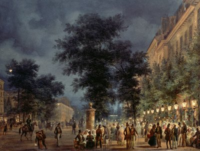 Geceleri Paris'te Cafe by Giuseppe Canella