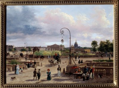 Place Louis XVI (şimdiki Place de la Concorde) Resminin Görünümü Giuseppe Canella (1788-1847) 1829 Sun. 0,29x0,4 m Paris, Musee Carnavalet by Giuseppe Canella