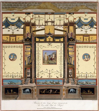 Pompei'deki bir evin bir odasındaki uzun duvar by Giuseppe Chiantarelli