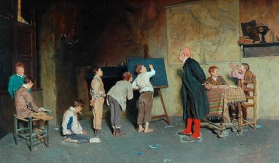 Bir İtalyan Köy Okulu, 1888 by Giuseppe Costantini