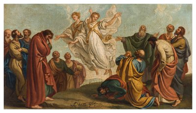 Giuseppe Diotti, Sketch, Meleklerin Yükselişten Sonra Havarilere Görünüşü by Giuseppe Diotti