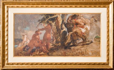 Yıkananlar ve bir Centaur (kontrplak üzerine yağ) by Giuseppe Graziosi