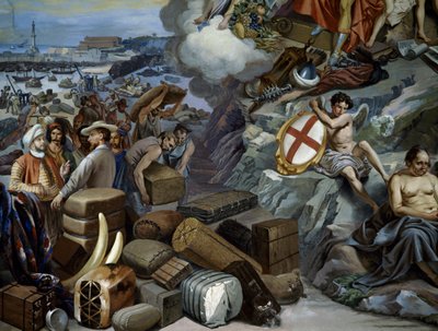Ligurya ticareti, resim Giuseppe Isola (1808-1893), İtalya by Giuseppe Isola