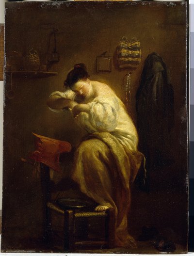 Kadın pire arıyor. (Pire Arayan Kadın). Giuseppe Maria Crespi