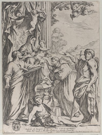 Üç Aziz ile Enthroned Bakire, 1668. by Giuseppe Maria Mitelli