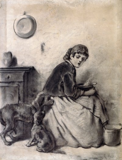 Köpekli kadın by Giuseppe Mazza