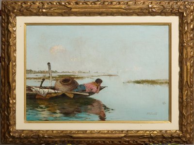 Sakinlik, Venedik Lagünü (tuval üzerine yağlı boya) by Giuseppe Miti Zanetti