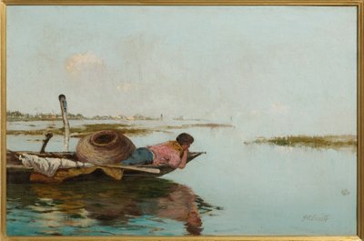 Sakinlik, Venedik Lagünü (tuval üzerine yağlı boya) by Giuseppe Miti Zanetti