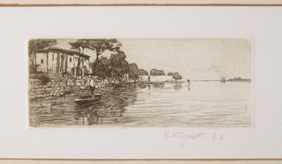 Kayıkçı (beyaz kağıt üzerine gravür) by Giuseppe Miti Zanetti